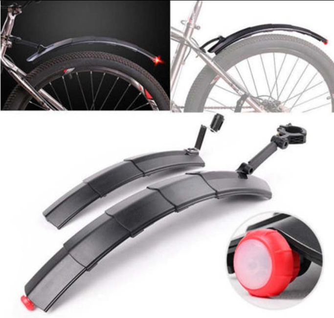 Bicycle Retractable Mudguard-Super Pressure Resistant with Taillights